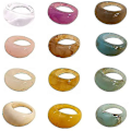 Miniatyrbillede 2 af 5: 12 stk Farverige Ringe Harpiks Akryl Chunky Trendy Smykker