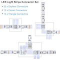 Miniatyrbilde 2 av 5: 40 stk LED lyslistkoblinger 10 mm loddefrie hvite