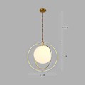 Pikkukuva 4 / 5: 28 cm LED-riipusvalaisin Pohjoismainen lasi Makuuhuoneen ja ruokailutilan valaisin
