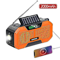 Miniatyrbillede 1 af 5: Ipx5 Vandtæt Autoscan Nødradio Solenergi Håndsvingbar Bærbar Am/fm Radio 2000/ Til Udendørs Med Lommelygte Orange(2000mAh)