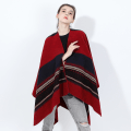 Miniatyrbillede 2 af 4: Dame Poncho Kappe Åben Foran Forår Cardigan Dame Vendbar Fri Størrelse Kappe Trykt Overdimensioneret Varmt red
