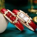 Miniatyrbillede 5 af 5: Mode Retro Overkommelig Luksus Ur Kvinders Ur White and red