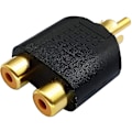 Miniatyrbild 3 av 4: Splitteradapter, guldpläterad 1 RCA hane till 2 RCA