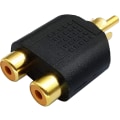 Miniatyrbilde 3 av 4: Splitter-adapter, gullbelagt 1 RCA hann til 2 RCA