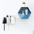 Miniatyrbillede 5 af 5: Hexagonalt Geometrisk Væghylde Multifunktionel Flydende Opbevaringshylde Kreativitet Displayvæg