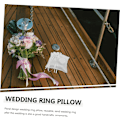 Miniatyrbilde 4 av 8: Unik Blomsterdesign Pute Ringbærer Puteholder for Bryllup
