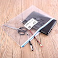 Miniatyrbillede 1 af 4: Deli 5526 Gennemsigtig PVC Lynlåspose A4 Fil Dokument Organizer