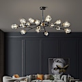 Miniatyrbillede 1 af 5: 115cm Krystal Loftlampe Led Kobber Moderne