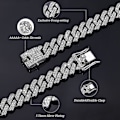 Miniatyrbillede 3 af 5: Julegave Cuban Links Kæde Til Mænd 13mm Halskæde Guld Sølvbelagt Halskæder Kæde Diamant 18 Tommer