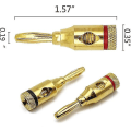 Miniatyrbilde 2 av 4: Bananplugger 24k gullbelagte kontakter Åpen skrue type 10 par