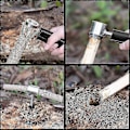 Miniatyrbillede 2 af 4: Manuel Auger Bor Drill Bushcraft Overlevelsesværktøj Håndbor Sætter Værktøj Til Rygsækrejser Black
