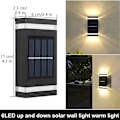 Miniatyrbild 3 av 5: 2-pack Utomhus Vägglampor Solcellsdrivna Vattentäta Trädgårds LED-Veranda Lampor