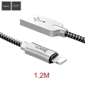 Miniatyrbild 5 av 5: Hoco U10 Laddad Data Kabel med Reflekterande Stickad Yta i Zink-Legering för iOS