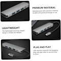 Miniatyrbilde 7 av 8: Multifunksjonell USB Hub Port USB Ekspansjonsdokk for Laptop Lett Aluminiumlegeringsdesign Tilfeldig