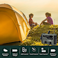 Miniatyrbillede 4 af 5: Nødradio AM/FM/NOAA, håndsvinget batteridrevet solradio med LED-lommelygte, SOS-alarm Military green