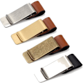 Miniatyrbillede 1 af 5: 4 Stylusclips i Læder med Klips, Læderpenneholder og Metalclips, Rustfrit Stålpen