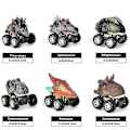 Miniatyrbild 5 av 5: Dra tillbaka dinosauriebilar för barn 6-pack Dinosaurie leksaksbil för 3-åriga pojkar