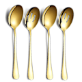 Miniatyrbillede 1 af 5: Guld Serverings Skeer 4 stk., Inkl. 2 Serverings Skeer 2 Spaltede Skeer