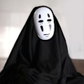 Miniatyrbillede 1 af 5: Spirited Away No Face Kaonashi Performance Kostume Fancy Up Outfit Kappe Maske Handsker Sæt M