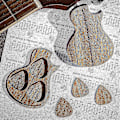 Miniatyrbild 4 av 5: Gitarrplocklåda med 3 Plock, Samlargraverad Gitarrplocklåda Klassiska Triangulära Gitarrplock Gitarrist Musiker