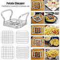 Miniatyrbillede 3 af 4: 5-i-1 Rustfrit Stål Kartoffelskærer Hakker Frugt Pommes Frites Værktøj