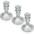 Miniatyrbilde 1 av 5: Glass Lysestake Sett med 3 Taper Lysestaker for Formelle Anledninger
