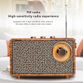 Pikkukuva 4 / 5: Retro FM-radio, kannettava puinen Bluetooth-radio, bassokaiutin, handsfree-MP3-soitin, tukee USB/TF-korttia/aux-toistoa
