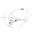 Miniatyrbillede 4 af 5: 9892b1 Forstørrelsesglas 5 Linser Pandebånd 2LED Hovedlamper