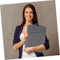 Miniatyrbillede 5 af 8: Slank og let laptop taske tablet sleeve taske polyester håndtaske til rejse- og kontorbrug