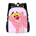 Pikkukuva 1 / 4: Pink Panther -reppu 3D-painatus, kepulainen leopardi, tytöille ja pojille, matkareppu, peruskoulu ja yläkoulu, koululaukku 12