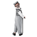 Miniatyrbillede 3 af 5: Gammel Mand Performance Kostume Til Børn Drenge Bedstefar Fancy Up Outfits Med Tilbehørspakke Tøj 4-6 Years Gray