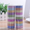 Miniatyrbillede 2 af 5: DIY Pulver Dekorativ Glitter Tape Washi 5stk tilfældig