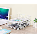 Miniatyrbilde 4 av 4: 2-nivå A4 Metall In Trays Kontor Desk Tidy File Magazine