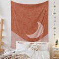 Pikkukuva 4 / 5: 150x200cm Vaaleanpunainen Kuu Yö Tapetti Bohemian Seinämatto