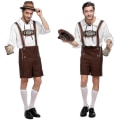 Miniatyrbild 1 av 5: Tysk Oktoberfest Öl Män Bavarisk Lederhosen Skjorta Hatt Set Kille Festival Kostym L
