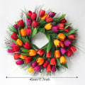 Miniatyrbillede 5 af 5: Tulipan Krans Kunstig Velkomstkrans Bryllup Hjem