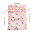 Miniatyrbillede 2 af 5: 100 stk. 3,5 x 4,7 tommer Ren Pink Trækkesnor Hjerte Organza Gaveposer Bryllup Fest Jul Smykkerposer