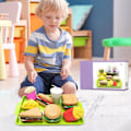 Miniatyrbild 2 av 5: Leksak Matset för Barn - Falsk Mat Leksak för Småbarn - Kökstillbehör - Hamburger & Sandwich Leksaker för Pojkar & Flickor - 9 delar