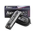 Miniatyrbillede 1 af 5: 10 Hulls 20 Harmonica Blues Deluxe C Harmonica Sort