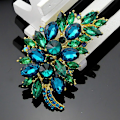 Miniatyrbillede 3 af 5: Mode Rhinestone Fjer Broscher Pins til Kvinder Damer Frakke Jakke Kjole Sjal Halsklæde Hat Brosche