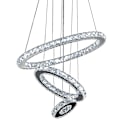 Miniatyrbilde 3 av 5: 3-ring LED krystall-lysekroner, runde taklamper