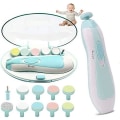 Miniatyrbillede 1 af 5: Elektrisk Baby Neglefil, Negleklipper Til Baby Med Lys, 10 Udskiftnings Puder Og 4 Hastighedsstyring
