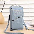 Miniatyrbillede 2 af 4: Dametasker, Lille Crossbody Taske i PU Læder med Kortlommer, Flere Lynlåse (1 stk. Blå)