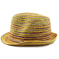 Miniatyrbillede 1 af 5: Halm Jazz Hat Boho Halm Strandhatte Boho Halmhat Sød Stribet Sommerkasket