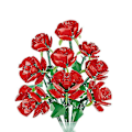 Miniatyrbillede 4 af 5: Fomantic Blomsterfugl Paradisfugl Buket Rose Byggeklodser Legetøj DIY Pottet Illustration Feriegave