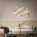 Miniatyrbillede 1 af 5: Led 32w Sputnik Lysekrone Dia56cm Aluminiumramme Sort