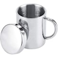 Miniatyrbillede 1 af 5: Rustfrit Stål Kaffe Krus, Dobbelt Væggede Krus Med Låg Og Håndtag Til Vandreture Camping Krus