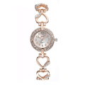 Miniatyrbillede 2 af 4: Dames Alloy Set Ur & Armbånd Peach Hjerte Snøre Kvarts Ur Rose gold