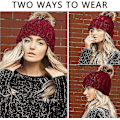 Miniatyrbillede 4 af 5: Varm vinterhue til kvinder - Uldig strikket beanie med termisk fleece