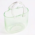 Miniatyrbild 1 av 5: Hantverkargjord Glasvas, Fiskbål, Blåsbubblor, Handväska Form Klar Vas för Jul, Födelsedagspresent, Bord, Bröllopsdekoration Light green
